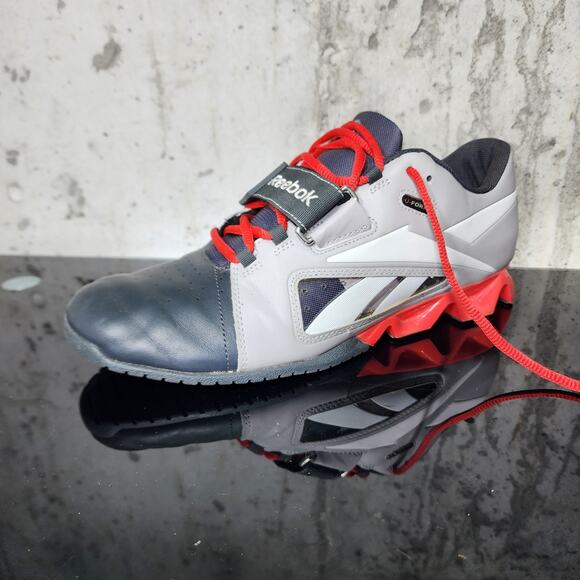 MSRP $150 Reebok CrossFit Lifter Plus 2.0 Gray Red Size 11 Preowned - Picture 2 of 5